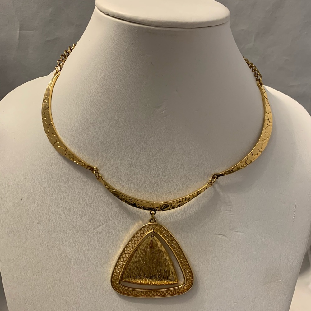 Vintage Vendome Runway Statement Gold big Necklace